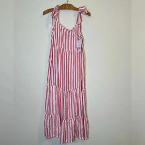 Isabel Maternity Candy Cane Stripe Maxi Dress Size Medium NWT